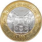 Moneda 100 Pesos Estados de la República Mexicana Bimetálica Plata/Bronce-Aluminio