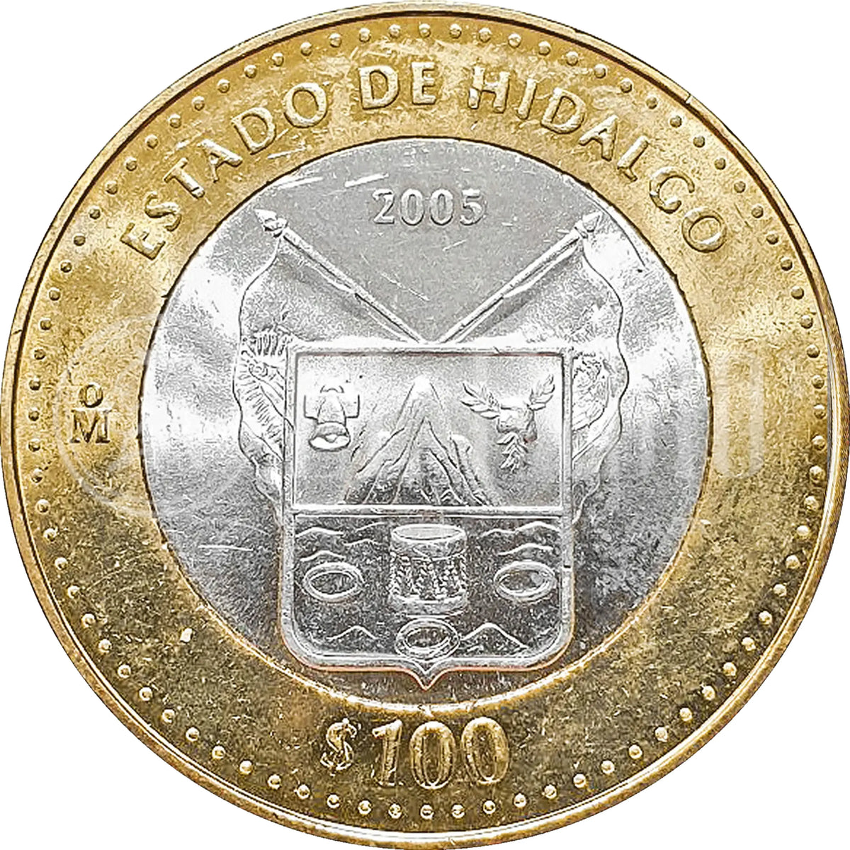 Moneda 100 Pesos Estados de la República Mexicana Bimetálica Plata/Bronce-Aluminio