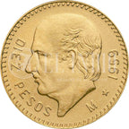 Moneda 10 Pesos Hidalgo Oro (Año Aleatorio)