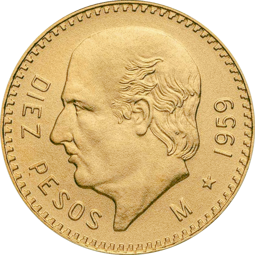 Moneda 10 Pesos Hidalgo Oro