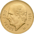 Moneda 10 Pesos Hidalgo Oro