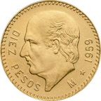 Moneda 10 Pesos Hidalgo Oro