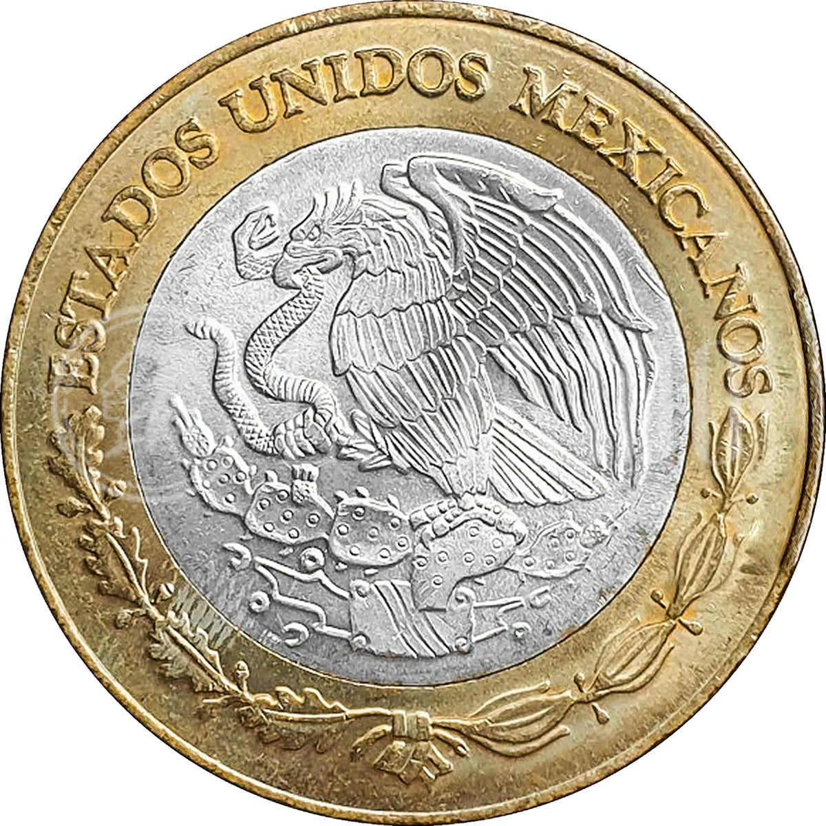 Moneda 20 Nuevos Pesos Bimetálica Plata/Bronce-Aluminio