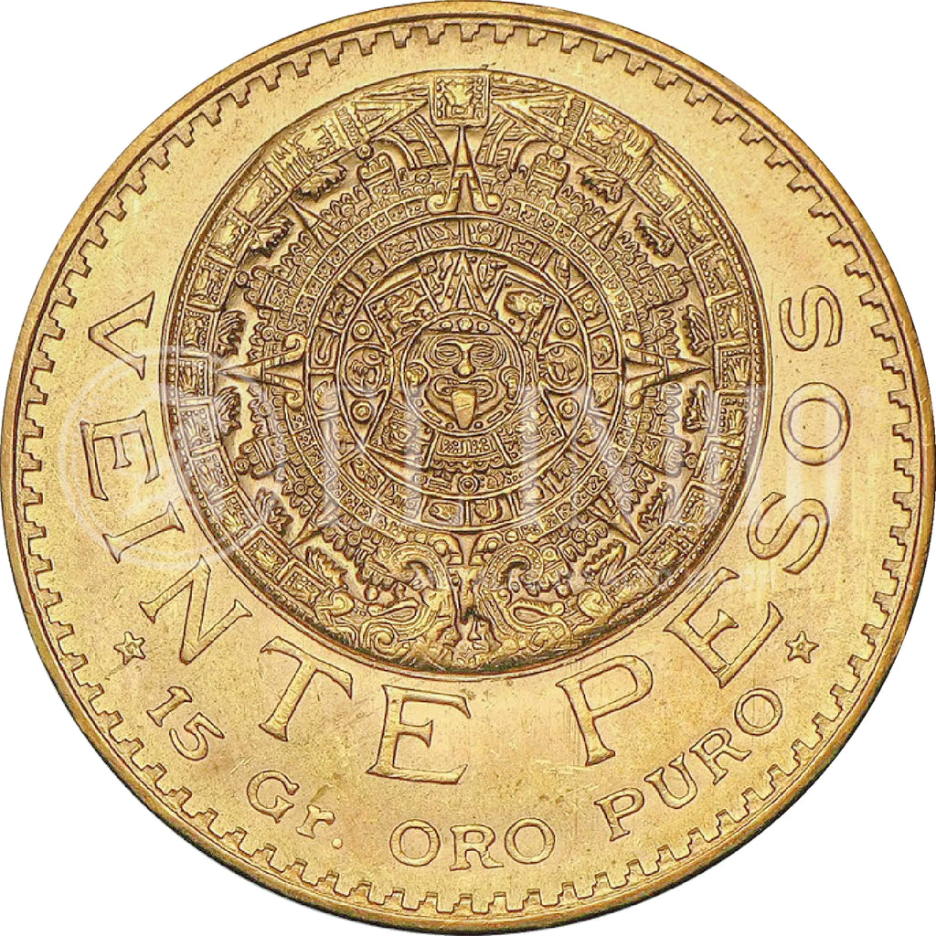 Moneda 20 Pesos Azteca Oro (Año Aleatorio)