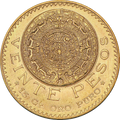 Moneda 20 Pesos Azteca Oro 