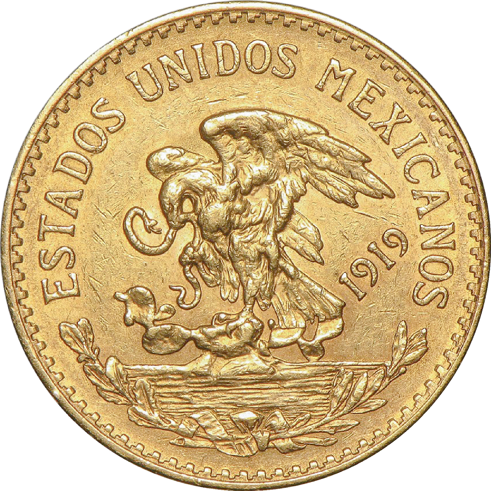Moneda 20 Pesos Azteca Oro 