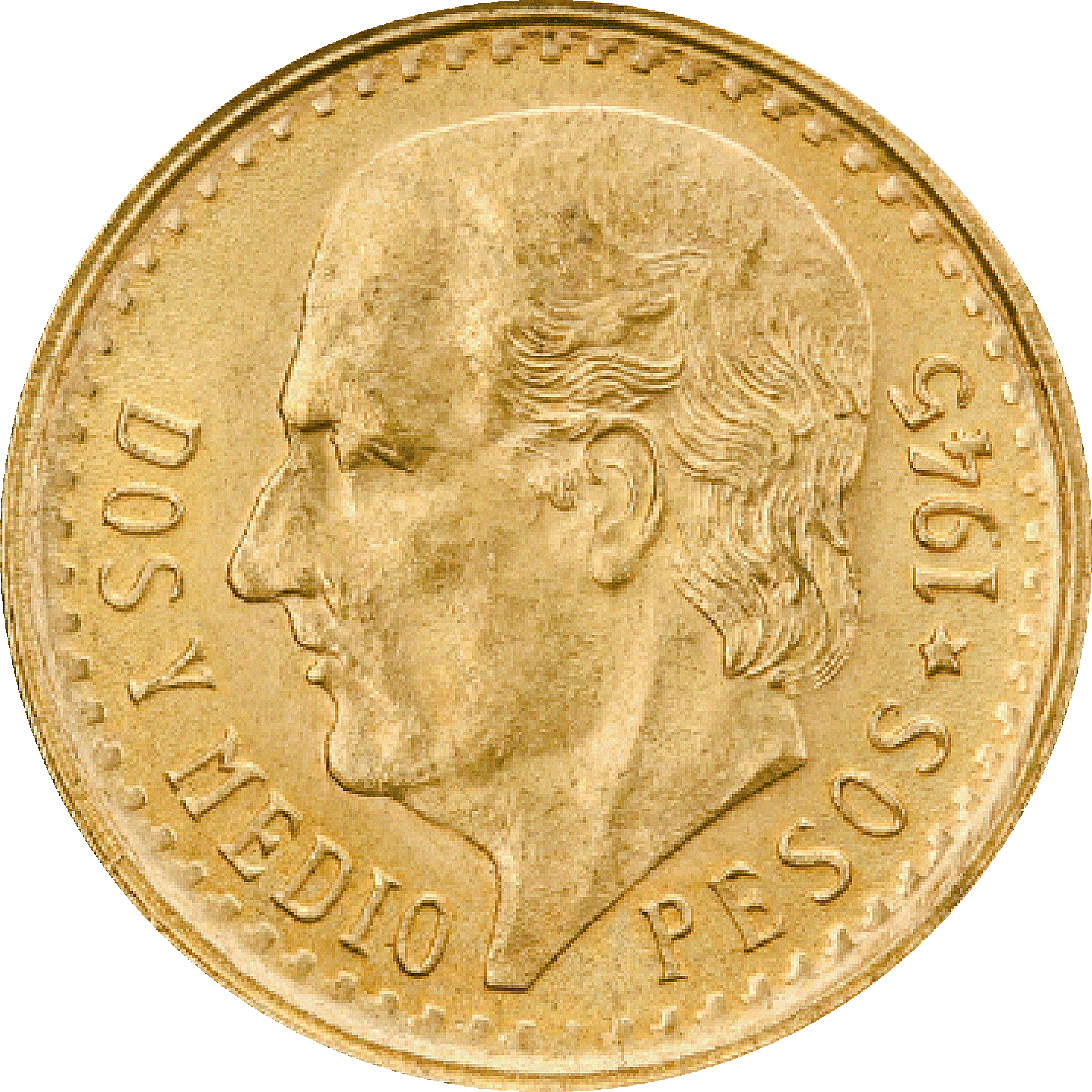 Moneda 2 1/2 Pesos Hidalgo Oro