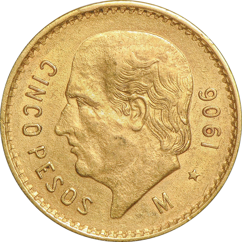 Moneda 5 Pesos Hidalgo Oro