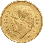 Moneda 5 Pesos Hidalgo Oro