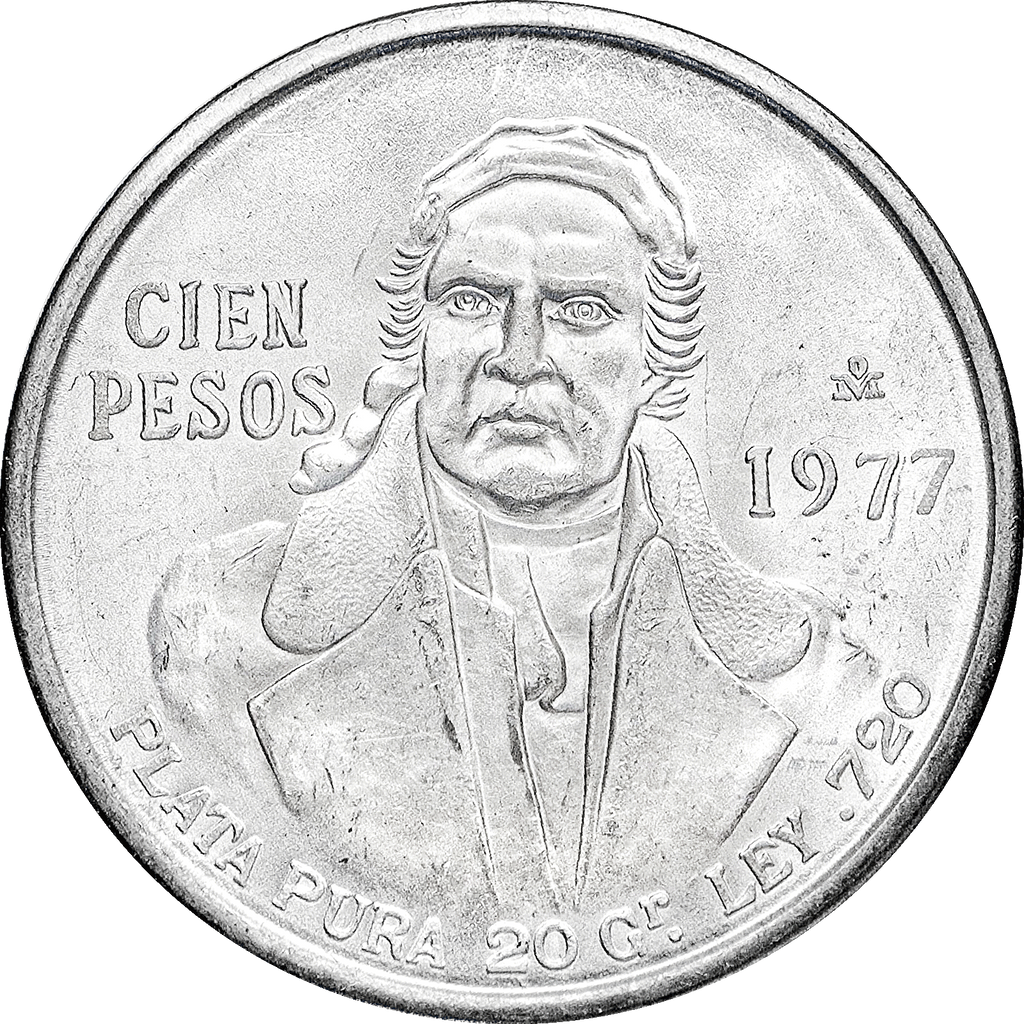 Moneda de Plata 100 Pesos Morelos