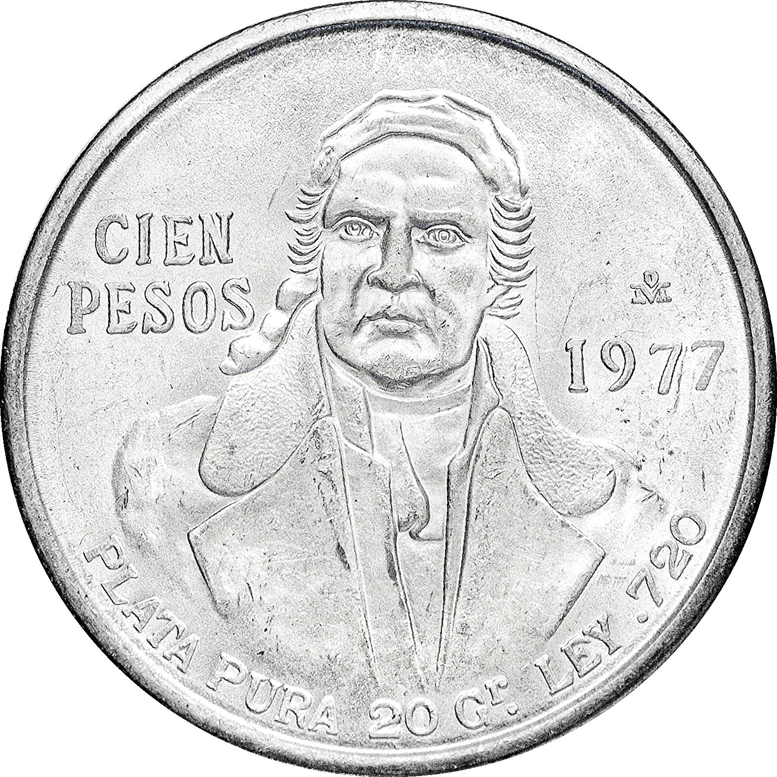 Moneda de Plata 100 Pesos Morelos