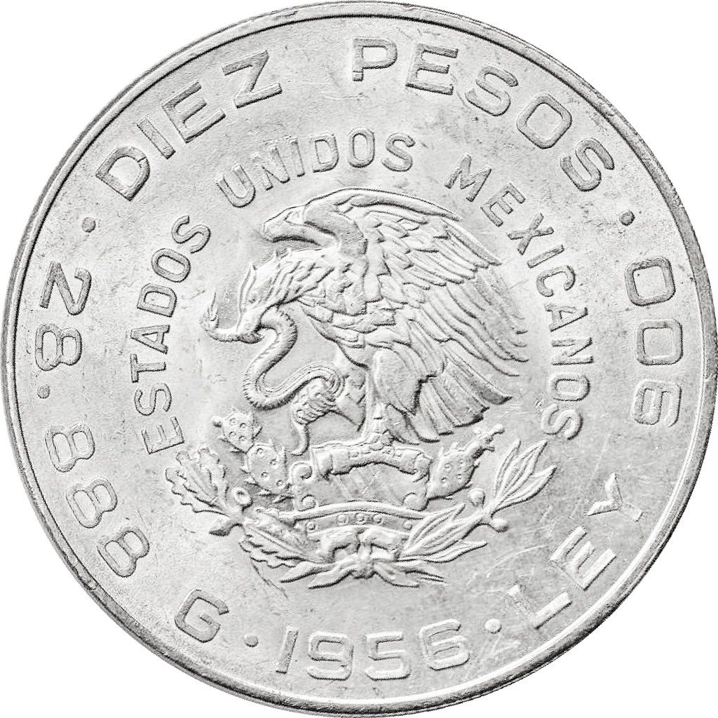 Moneda de Plata 10 Pesos Hidalgo
