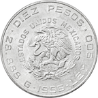 Moneda de Plata 10 Pesos Hidalgo