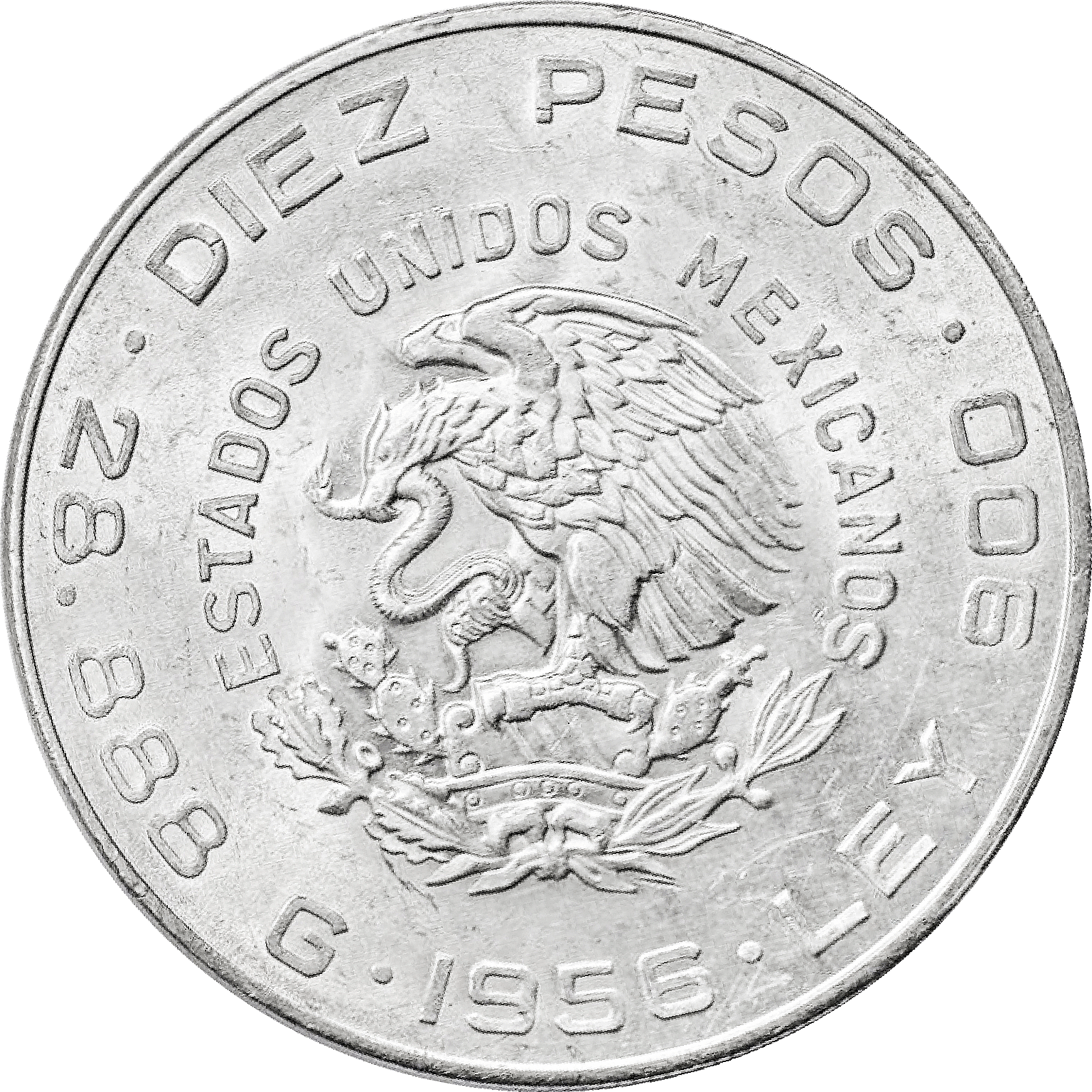 Moneda de Plata 10 Pesos Hidalgo