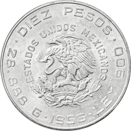 Moneda de Plata 10 Pesos Hidalgo