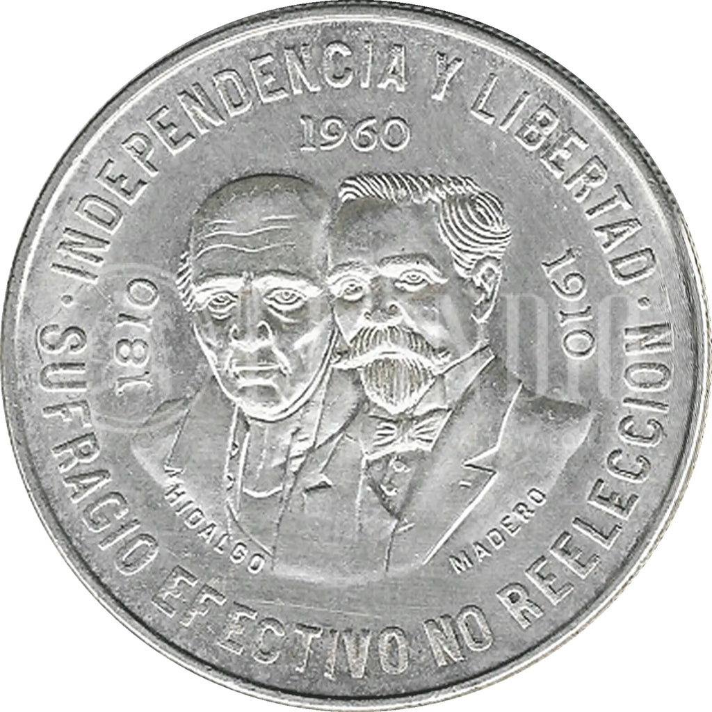 Moneda de Plata 10 Pesos Hidalgo y Madero