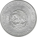 Moneda de Plata 10 Pesos Hidalgo y Madero
