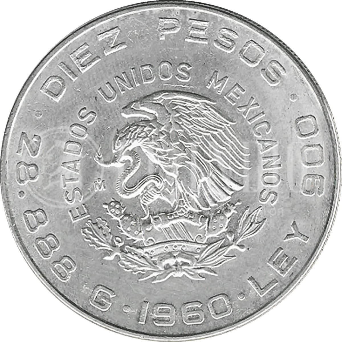 Moneda de Plata 10 Pesos Hidalgo y Madero