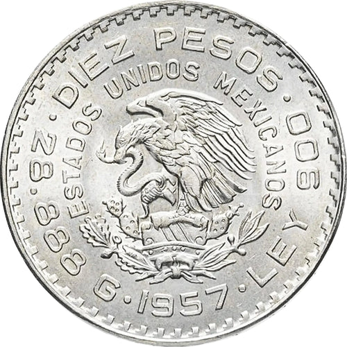 Moneda de Plata 10 Pesos Juárez
