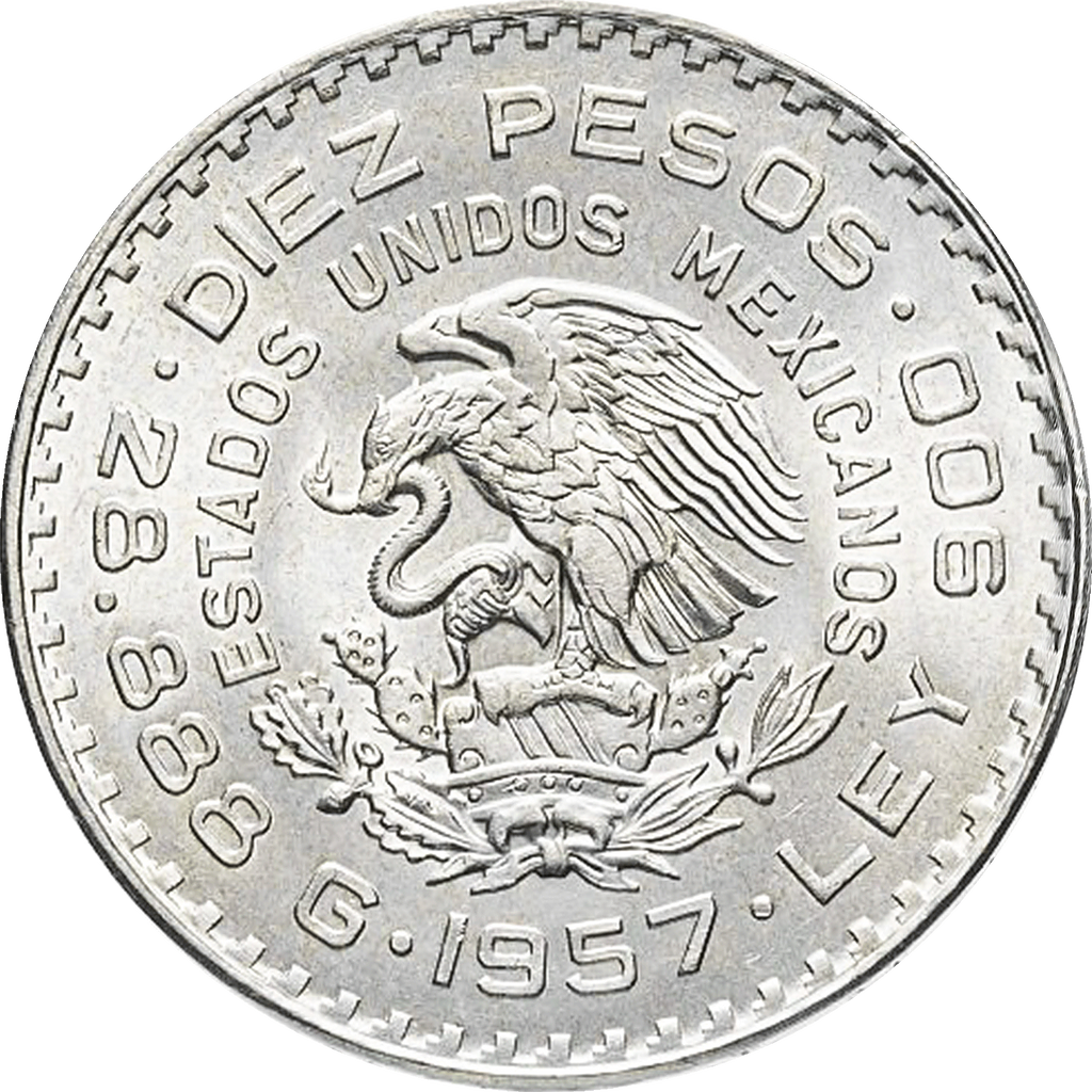 Moneda de Plata 10 Pesos Juárez