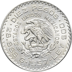 Moneda de Plata 10 Pesos Juárez