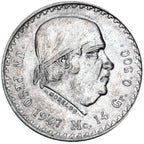 Moneda de Plata 1 Peso Morelos Cachetón