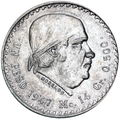Moneda de Plata 1 peso Morelos Cachetón