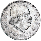 Moneda de Plata 1 peso Morelos Cachetón