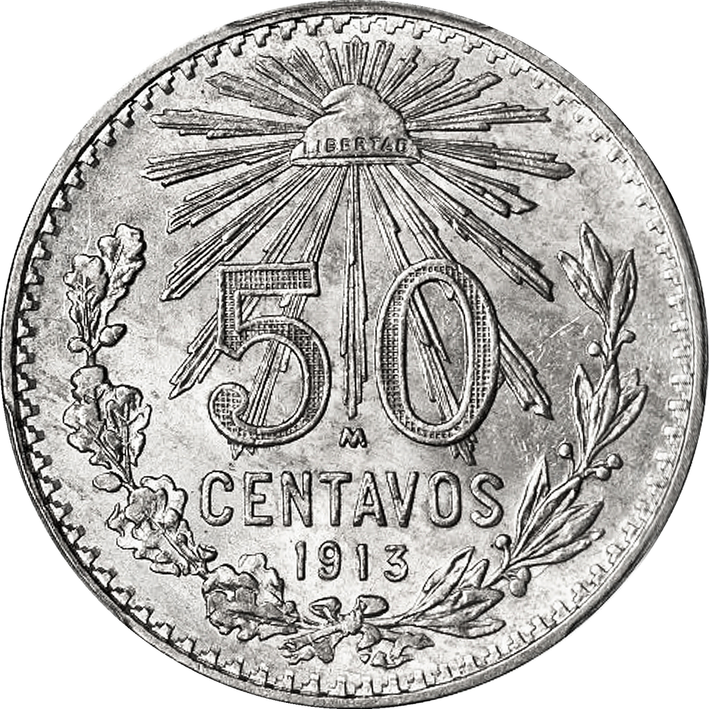 Moneda de Plata 50 Centavos