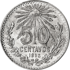 Moneda de Plata 50 Centavos