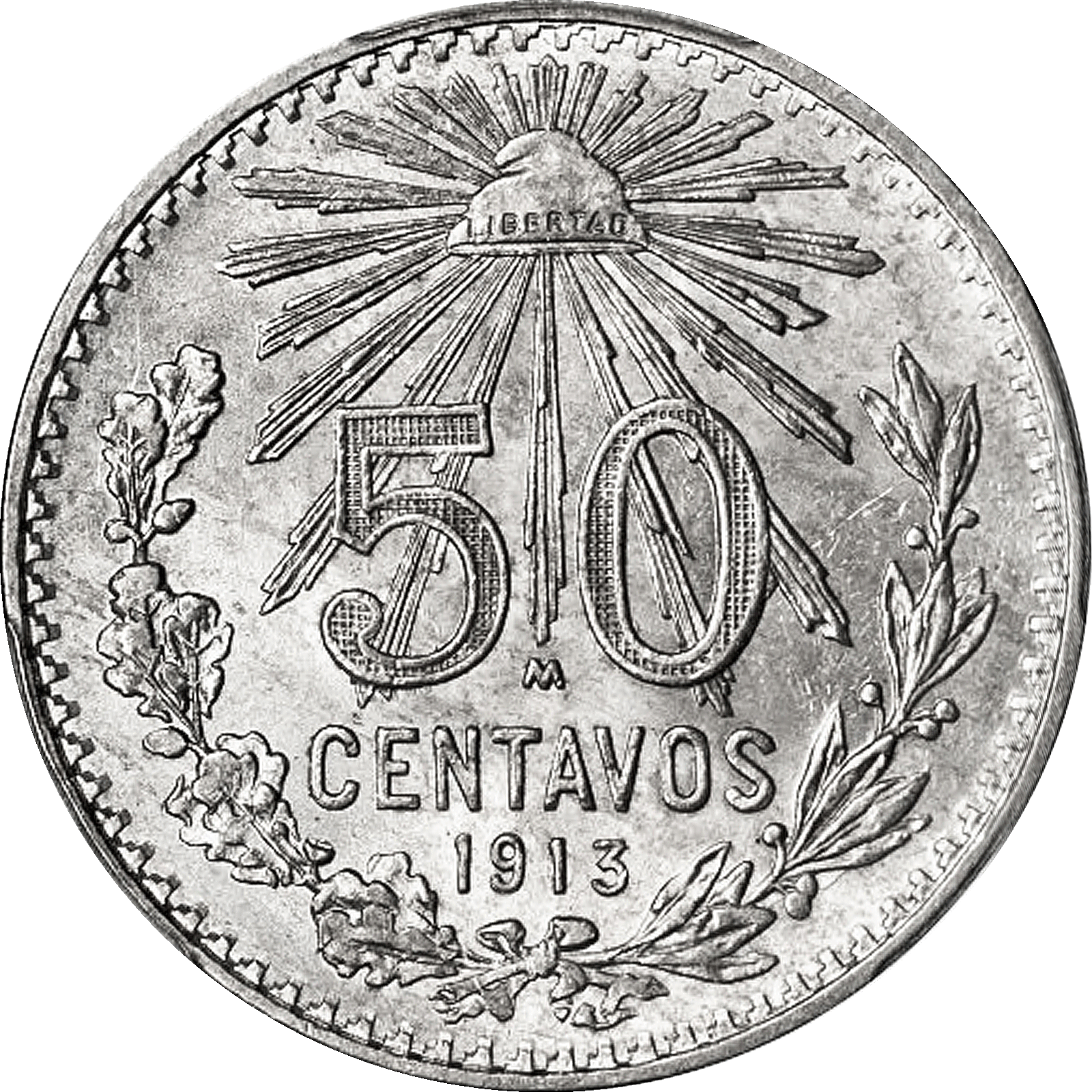 Moneda de Plata 50 Centavos