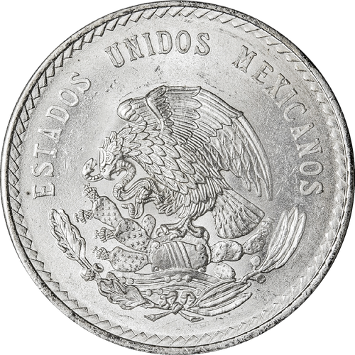 Moneda de Plata 5 Pesos Cuauhtémoc