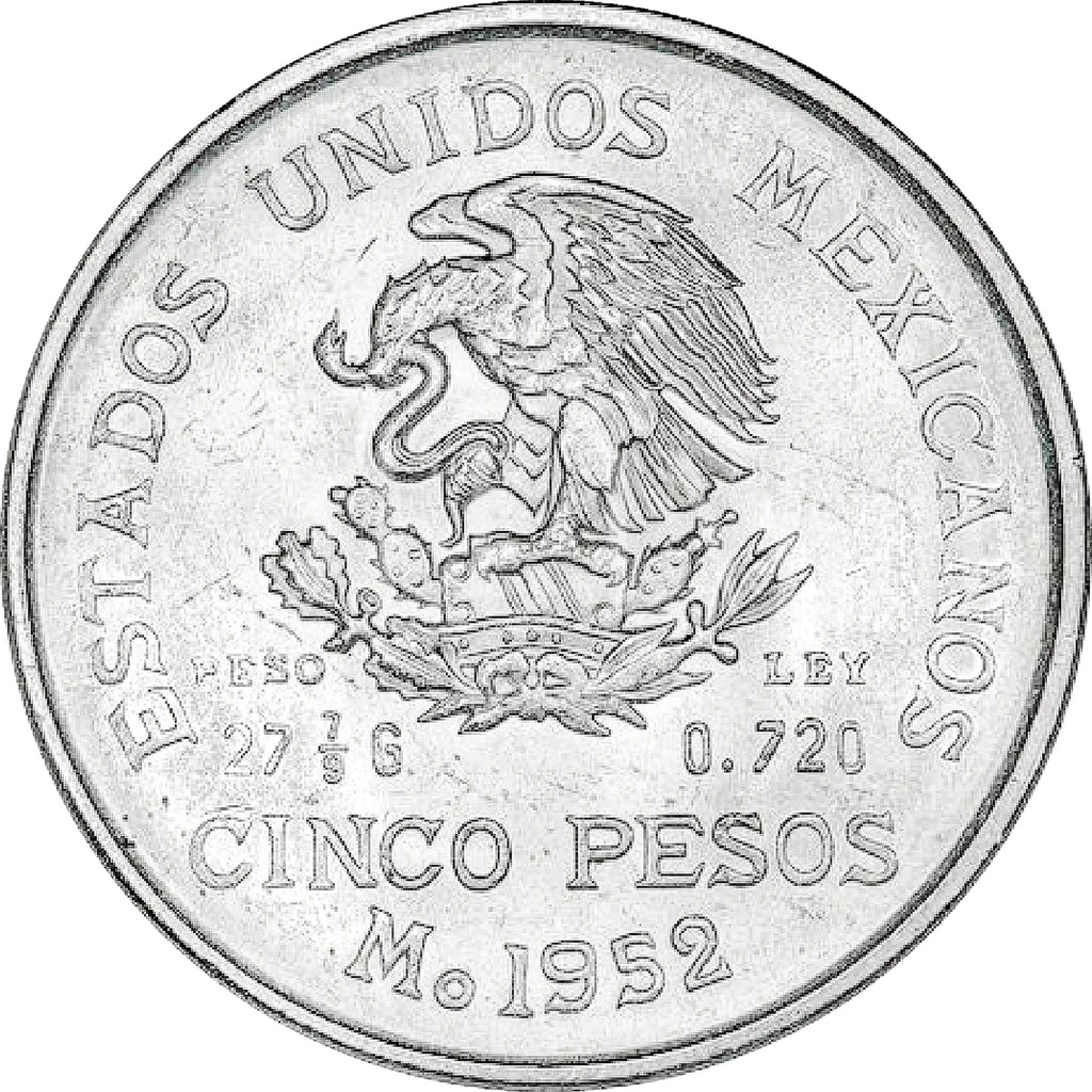 Moneda de Plata 5 Pesos Hidalgo "Grande"