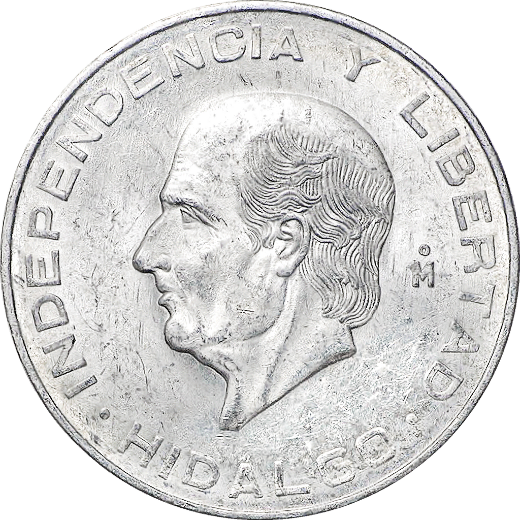 Moneda de Plata 5 Pesos Hidalgo chico