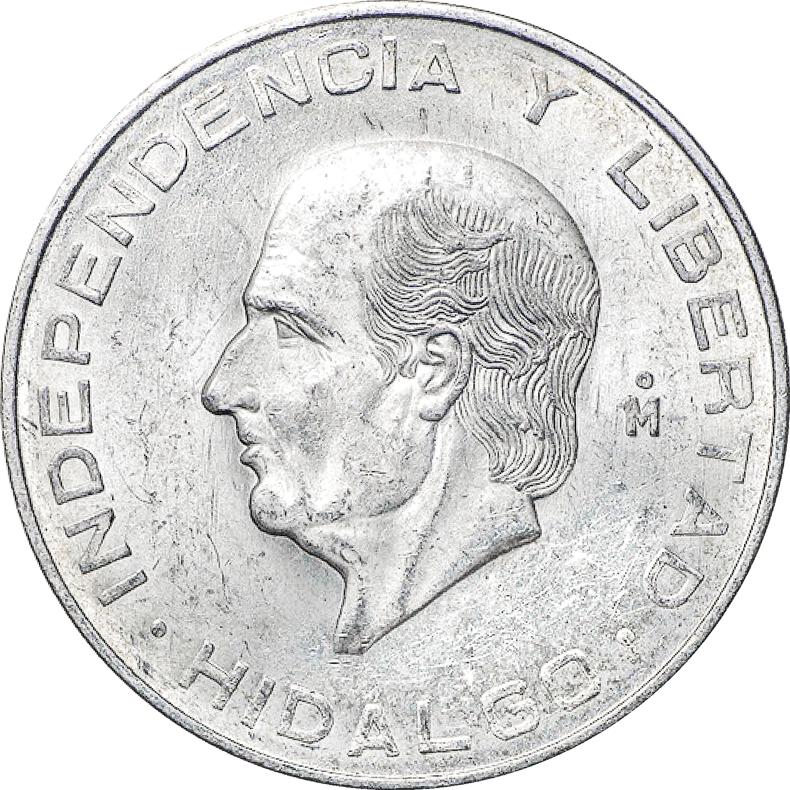 Moneda de Plata 5 Pesos Hidalgo chico