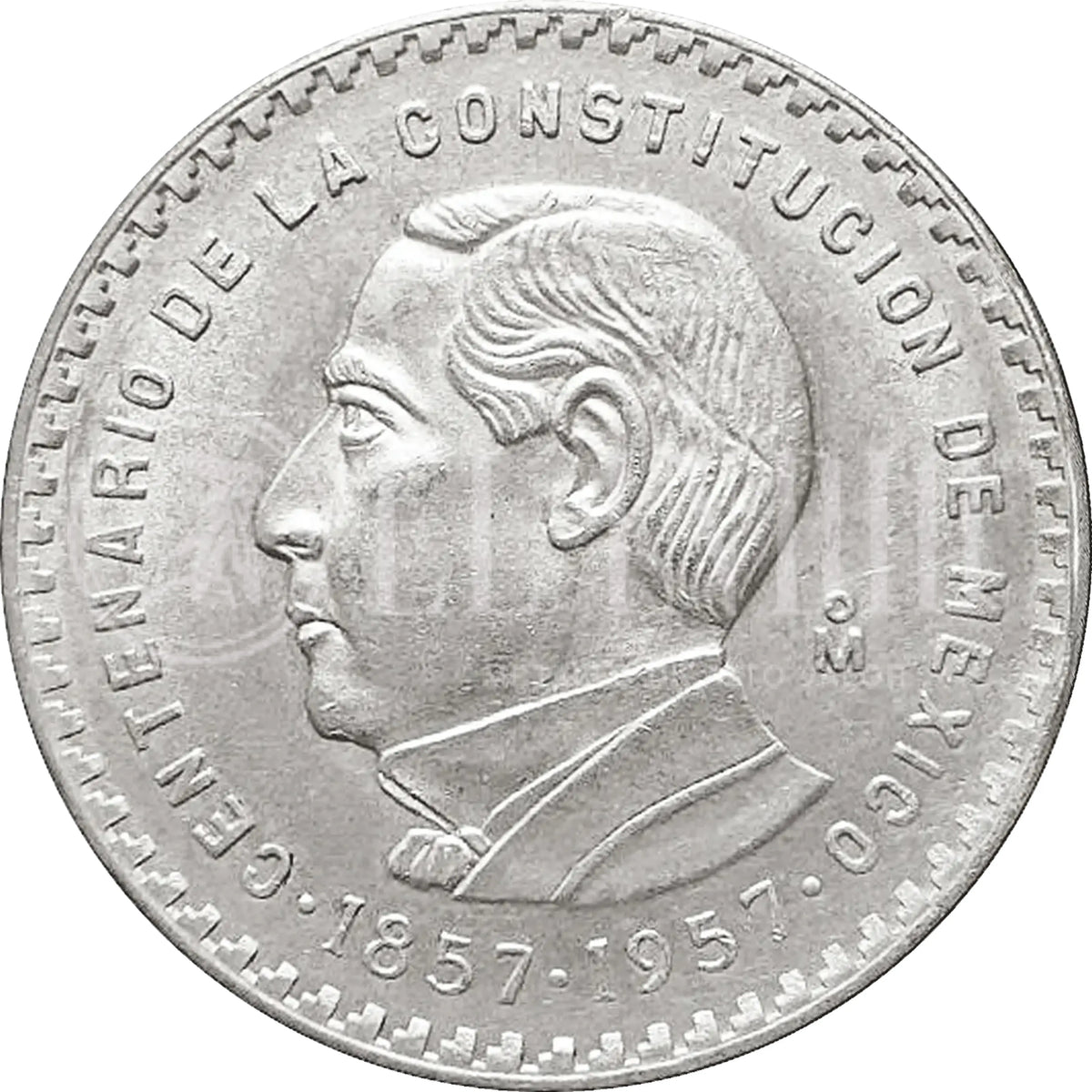 Moneda de Plata 5 Pesos Juárez 1957