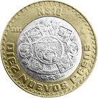Moneda 10 Nuevos Pesos Bimetálica Plata/Bronce-Aluminio